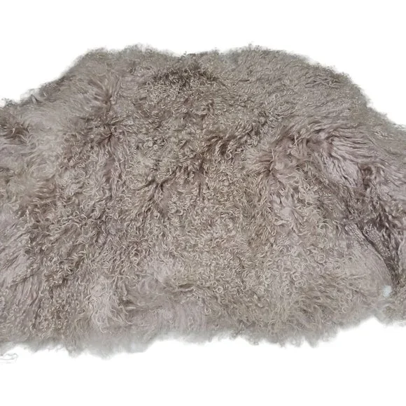 NWT Maximilian 19" Tibetan Lamb Fur Jacket Shaggy Dusty Rose Women's Sz Small